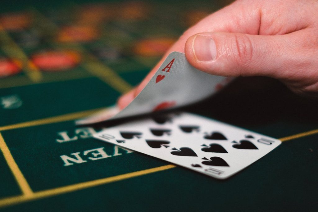Close-up of Blackjack in Casino